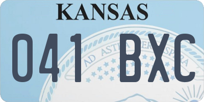KS license plate 041BXC