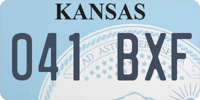 KS license plate 041BXF