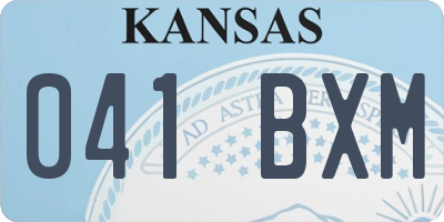 KS license plate 041BXM