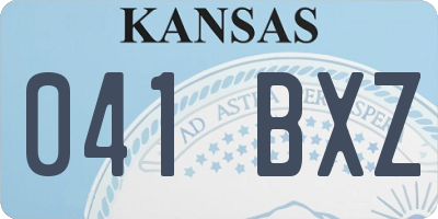 KS license plate 041BXZ