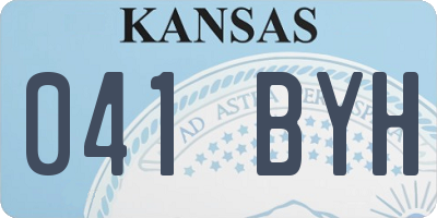 KS license plate 041BYH