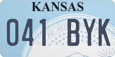 KS license plate 041BYK