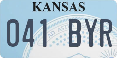 KS license plate 041BYR