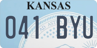 KS license plate 041BYU