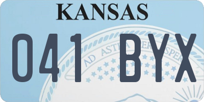 KS license plate 041BYX