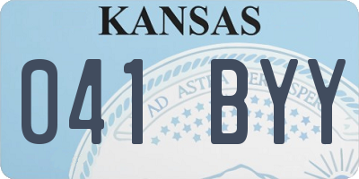 KS license plate 041BYY