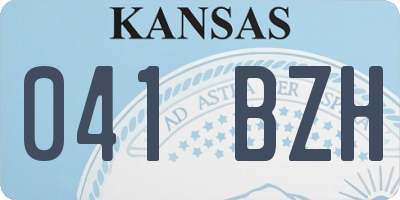 KS license plate 041BZH