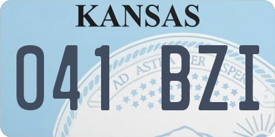 KS license plate 041BZI