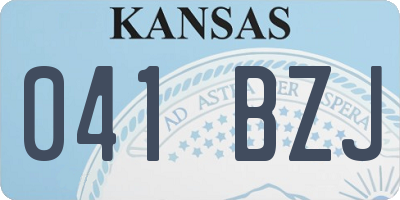 KS license plate 041BZJ