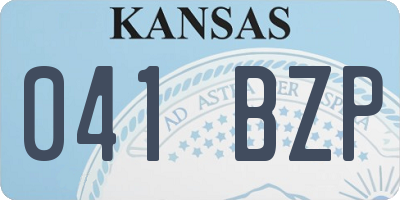 KS license plate 041BZP
