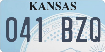 KS license plate 041BZQ