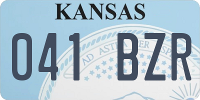 KS license plate 041BZR
