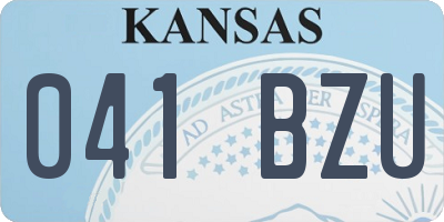 KS license plate 041BZU