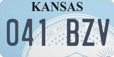 KS license plate 041BZV