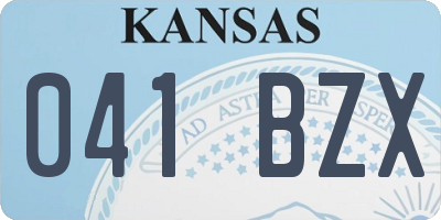KS license plate 041BZX