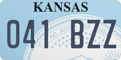 KS license plate 041BZZ