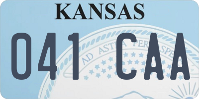KS license plate 041CAA