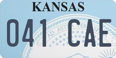 KS license plate 041CAE