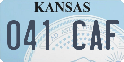 KS license plate 041CAF