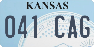 KS license plate 041CAG