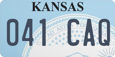 KS license plate 041CAQ