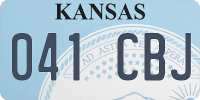 KS license plate 041CBJ
