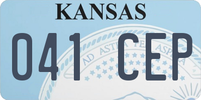 KS license plate 041CEP
