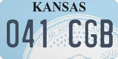 KS license plate 041CGB