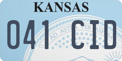 KS license plate 041CID