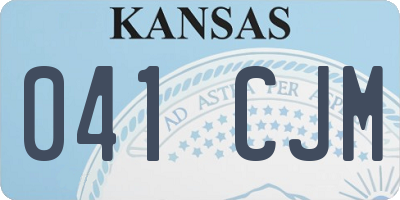 KS license plate 041CJM