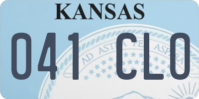 KS license plate 041CLO
