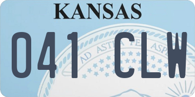 KS license plate 041CLW