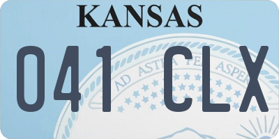KS license plate 041CLX