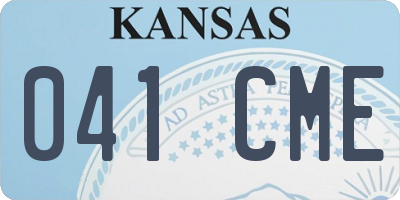 KS license plate 041CME