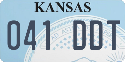 KS license plate 041DDT