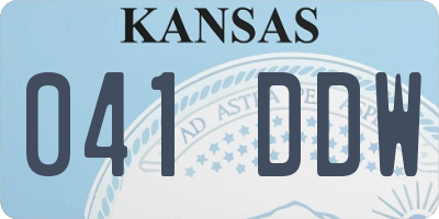 KS license plate 041DDW