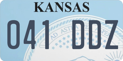 KS license plate 041DDZ
