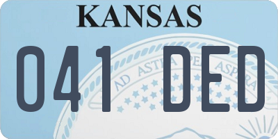 KS license plate 041DED