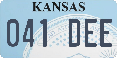 KS license plate 041DEE