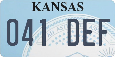 KS license plate 041DEF