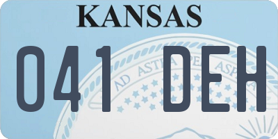 KS license plate 041DEH