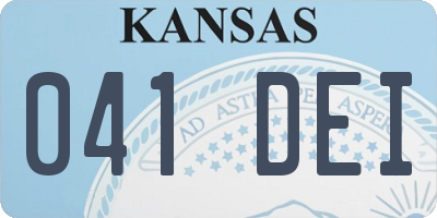 KS license plate 041DEI