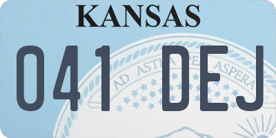 KS license plate 041DEJ