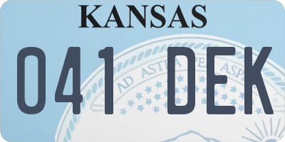 KS license plate 041DEK