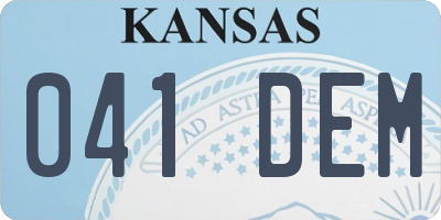 KS license plate 041DEM