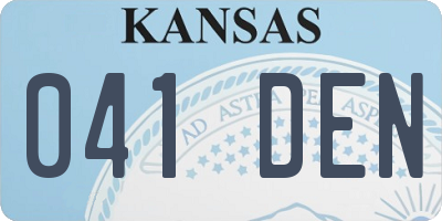 KS license plate 041DEN