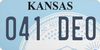 KS license plate 041DEO