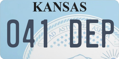 KS license plate 041DEP
