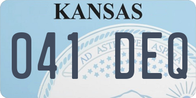 KS license plate 041DEQ