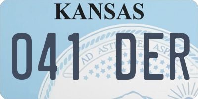 KS license plate 041DER
